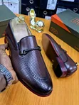 Men's Perforated Leather Horsebit Loafers (40-46) - 3