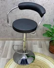Modern Black and Chrome Adjustable Bar Stool - 1