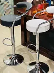 Modern Black and Chrome Adjustable Bar Stool - 2