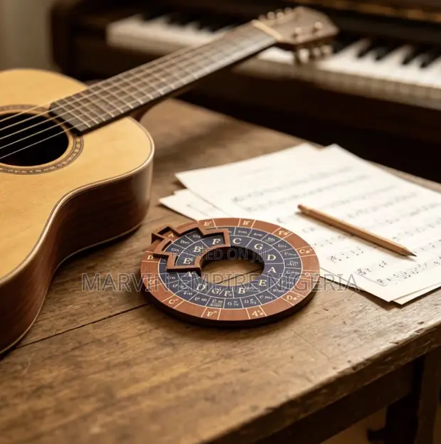 Circle of Fifths Wooden Melody Chord Tool for Musicians - 1
