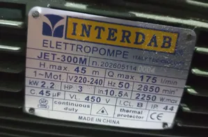 3HP Interdab Jet-300M Water Pump (2.2kW)