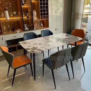 Luxury Marble Dining Table Set with 6 Chairs