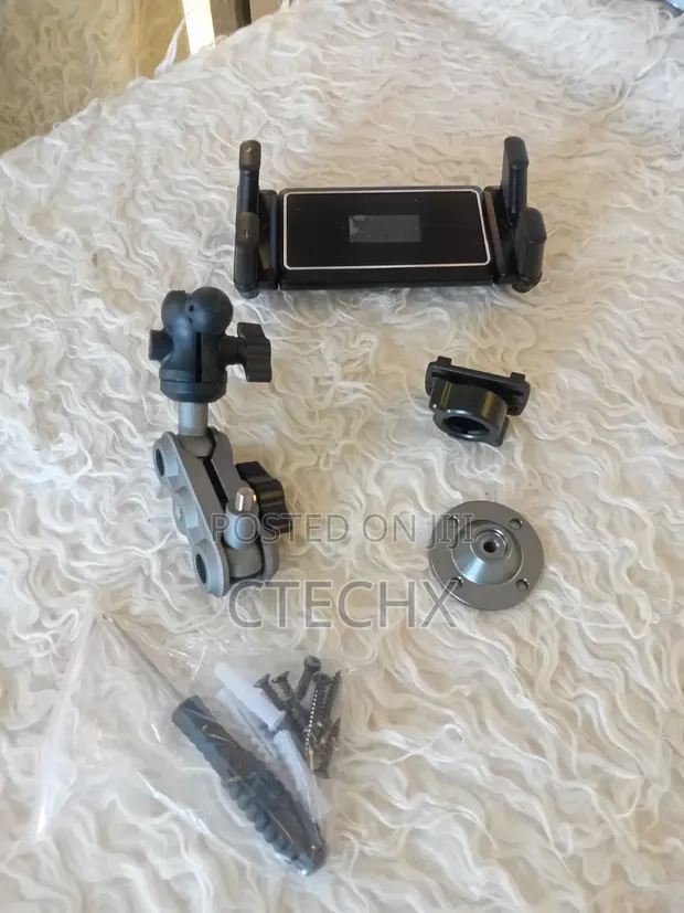Heavy Duty Drill Base Tablet Holder Car Mount, 360° Adjustable - 1