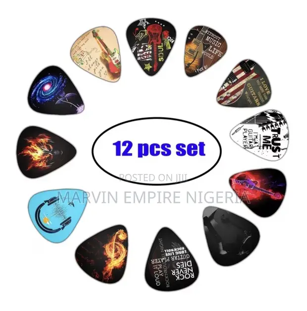 12pcs Na Picks Guitar masu launi - Kyauta mai gefe biyu - 1