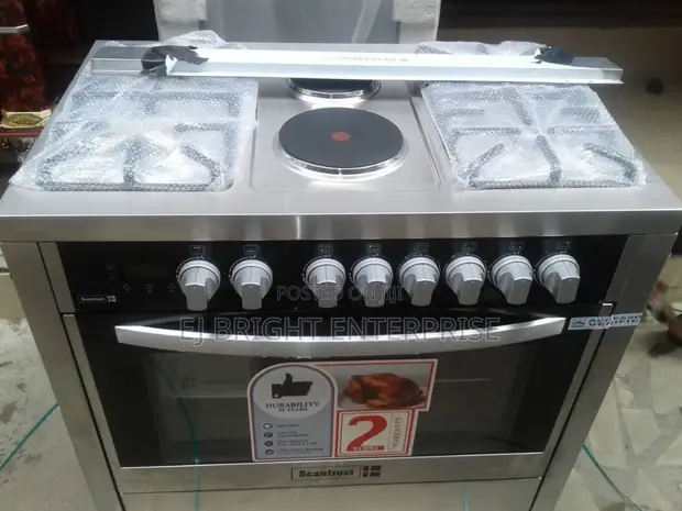 Scanfrost 90x60cm 4 Gas Burner + 2 Hotplate Cooker - 1