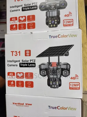 Durable Triple Lens Solar CCTV Camera with Auto Track