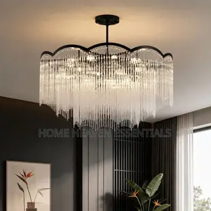 Modern Crystal Glass LED Chandelier for Living Room