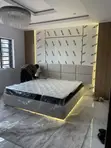 Brand New Floating Bed Frame with Cladding & LED Lights - 2