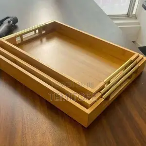 3-in-1 Natural Bamboo Serving Tray Set