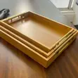 3-in-1 Natural Bamboo Serving Tray Set - 1