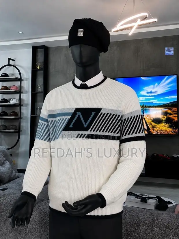 Classic Geometric Knit Sweater - 1