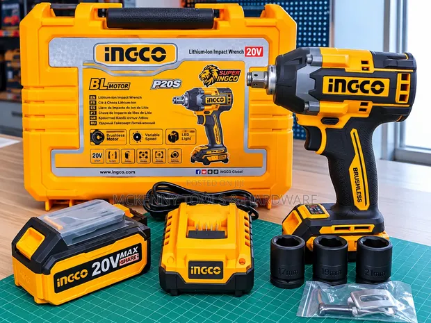 INGCO 20V Cordless Impact Wrench Kit - Brushless - 1