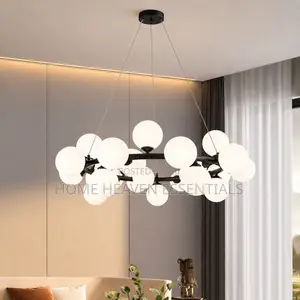 Nordic LED Glass Ball Chandelier - Gold/Black