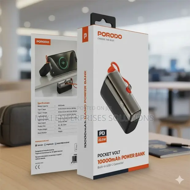Porodo Pocket Volt 10000mAh Power Bank (Baki) - 1
