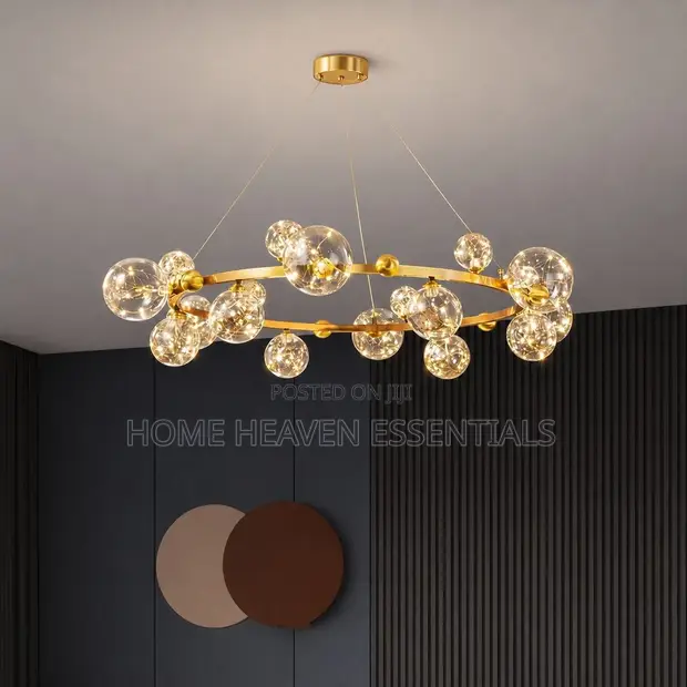 Nordic Style Black Glass Ball Chandelier - 1
