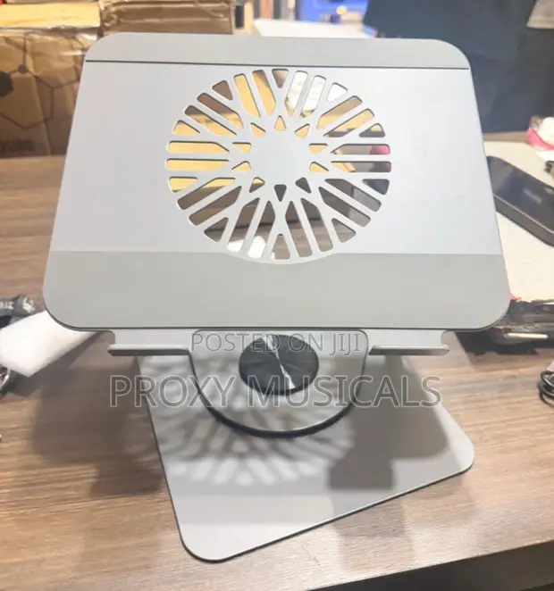 Aluminum Ergonomic Laptop Stand with Cooling Fan - 1