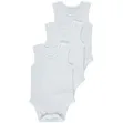 3 Pack Sleeveless Baby Bodysuits - White - 1