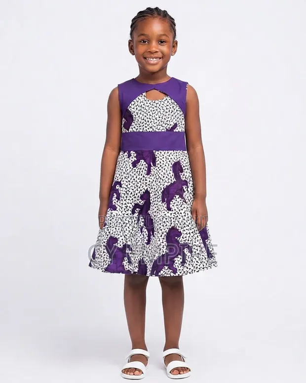 2T Horse Design Ankara Dress - 1
