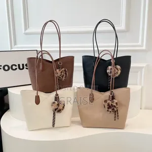 Large Size Shoulder Tote Bag with Charm