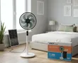 AKT Lighting Solar Rechargeable Standing Fan with Panel - 2