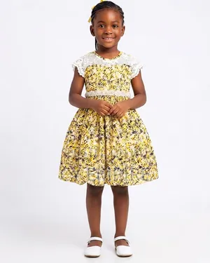 3T Ankara Lace Mix Dress - Multicolor