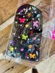 Embellished Pearl Flower Beanie Cap - 1