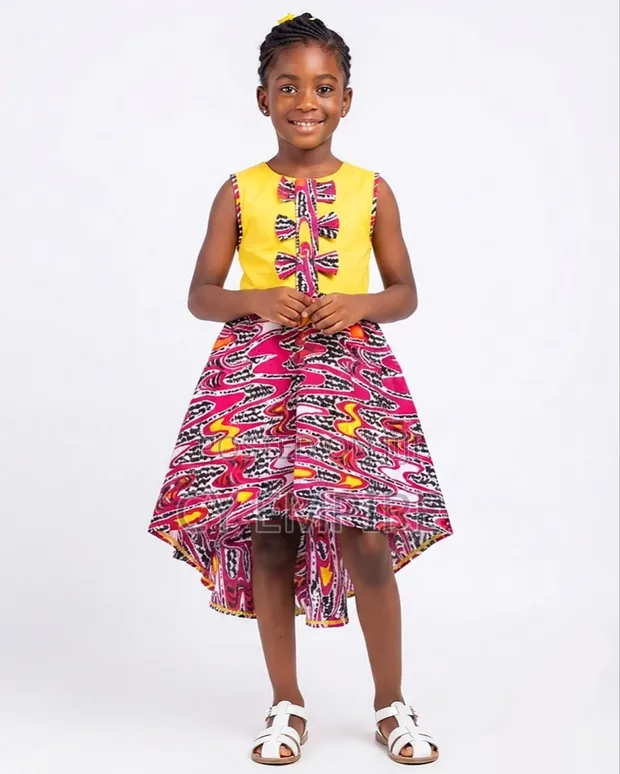 3T Ankara Mix Hi-Low Dress - 1