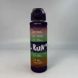 1000ml Frosted Gradient Running Water Bottle with Rope