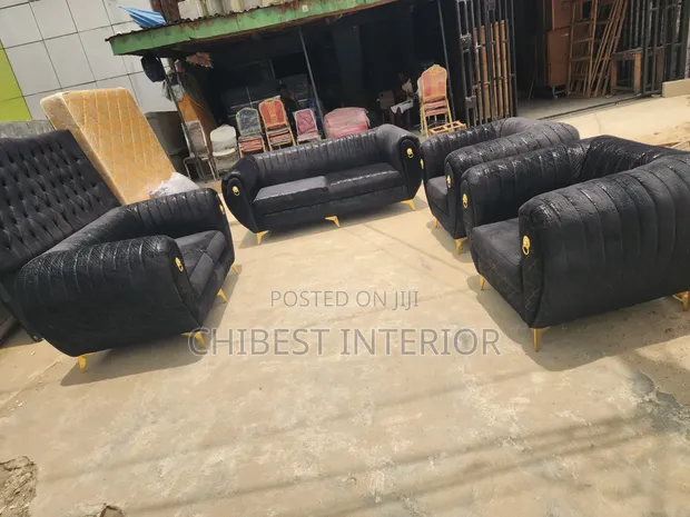 Brand New 7-Seater Black Sofa Set - 1