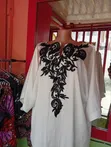Kyakyawar Bubu Gown - Baƙi & Fari Appliqué Kaftan - 2