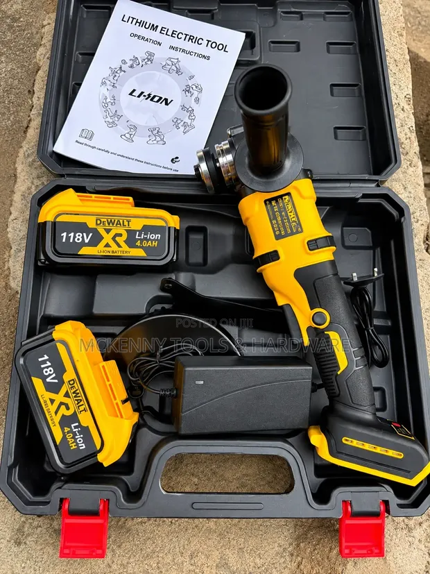 DeWALT 118V Cordless Angle Grinder Kit | 2 Batteries, Charger - 1