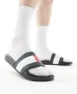 Tommy Hilfiger Rubber Flog Sliders - Black (Size 41) - 2