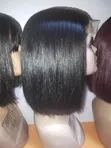 5x5 Closure Gashin Gashin Mutum Na Vietnam Mai Santsi Wig 10" - 1