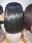 5x5 Closure Gashin Gashin Mutum Na Vietnam Mai Santsi Wig 10" - 3