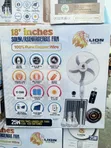 Lion 18-Inch Fan Mai Amfani Da Hasken Rana Mai Sake Caji - 1