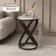 Stylish Luxurious Coffee Side Stool - Black/White with Gold Legs - 2