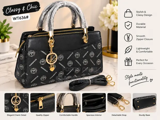 Stylish Black Handbag - 1
