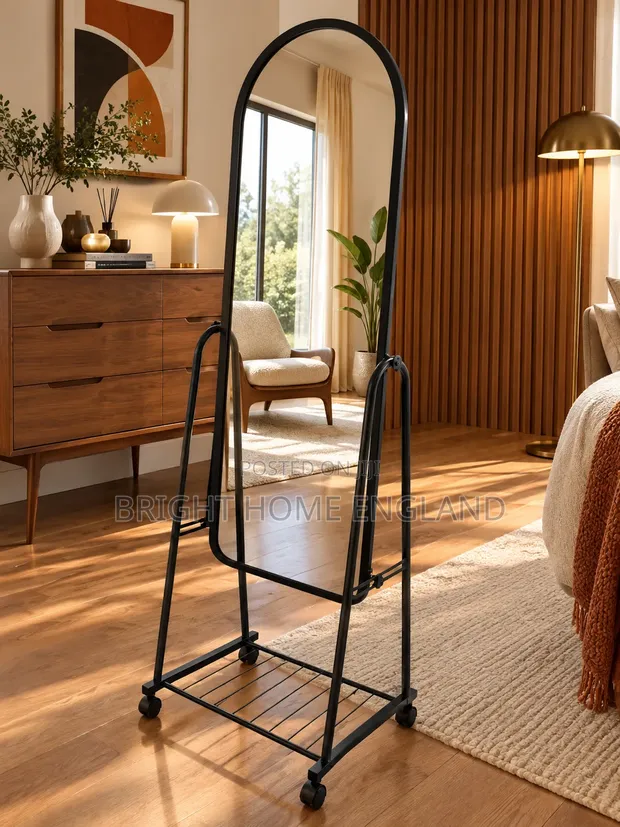 Brand New Free Standing Mirror with Shoe Rack - Ideal - 1