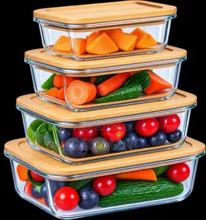 4-Piece Borosilicate Glass Food Storage Set