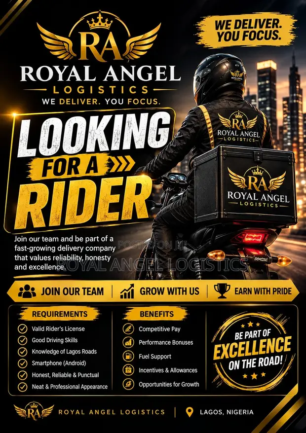Dispatch Rider Job at Royal Angel Logistics, Lagos - 1