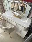 Modern Luxury Makeup Vanity Set with Round Mirror - 3