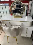 Modern Luxury Makeup Vanity Set with Round Mirror - 4