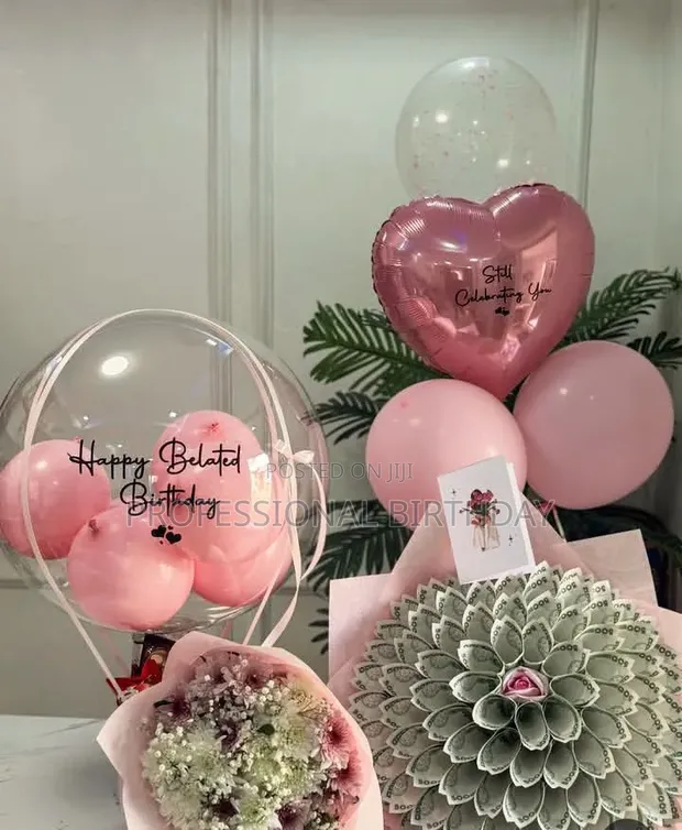 Balloon and Money Flower Gift - 1