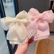 Luxury Princess Hair Bow Clip with Pearl & Stones - Nora Collections - 3