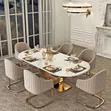 Oval Marble Dining Set - 6 Seaters - 2