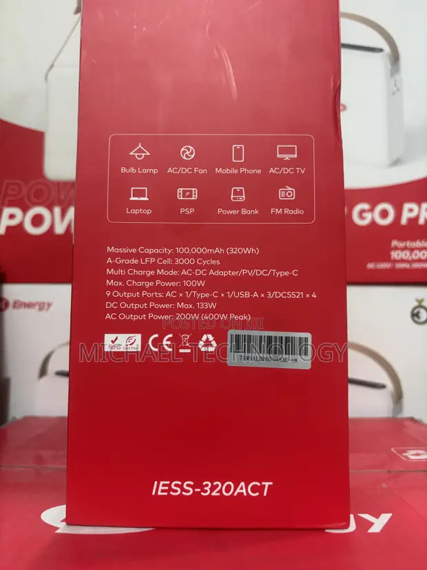 Itel Energy Power Go Pro IESS-320ACT Portable Power Station - 1
