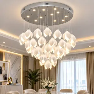 Ceramic Magnolia Chandelier - Luxury Staircase Pendant Light