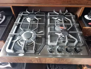 Quality 4-Burner Gas Cooker - Black Stainless Steel