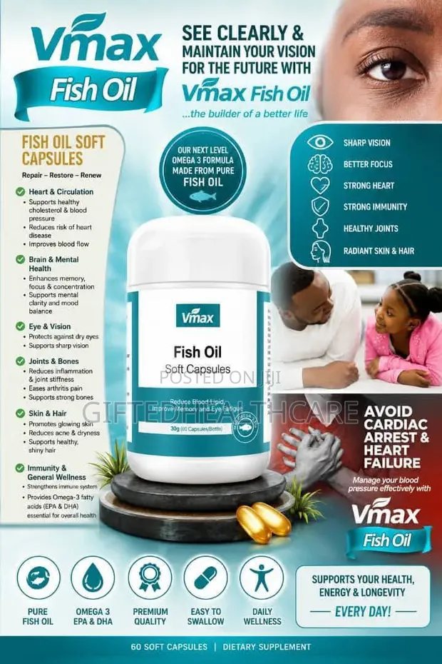 VMAX Omega 3 Fish Oil Capsules - 1