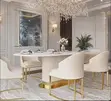 High Quality Oval Marble Dining Table with 6 Chairs - 1
